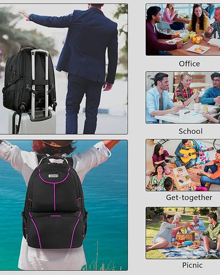 VECKUSON Laptop Backpack, 15.6 Inches, Purple, Unisex