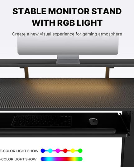 EUREKA ERGONOMIC Standing Desk (61"x43")- L Shaped Desk with Keyboard Tray Adjustable Height Sit Stand Computer Desk Corner Gaming Ergo Desk w Memory Presets, Monitor Stand, LED/USB/Dual Motor, Left