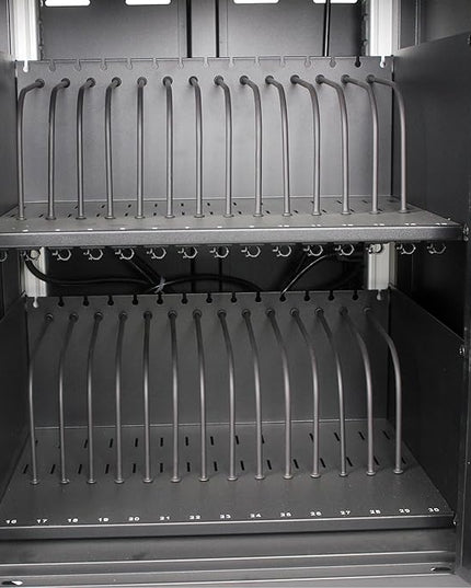 Laptop and Tablet Storage Cart,with Combination Lock Mobile Charging Cabinet for Up to 30 Unit,with Charging Port Screen Size Up to 16.3",Charging Cart for Tablets,Laptops,Suitable for School,Business