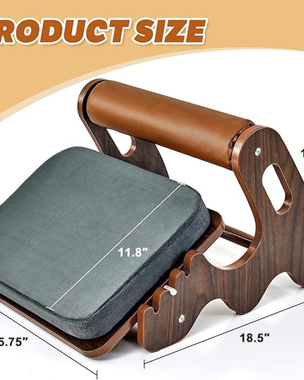 Foot Rest for Under Desk at Work- Adjustable Rocking Foot Stool with 3 Height Position and Soft Crossbar, Ergonomic Wooden Footrest with Soft Sponge Pad for Home, Office