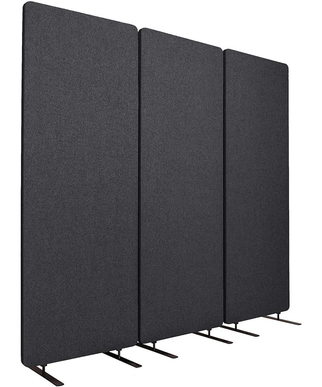 Stand Up Desk Store ReFocus Freestanding Noise Reducing Acoustic Room Wall Divider Office Partition (Ash Grey, 72" x 66", Zippered 3-Pack)