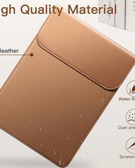 JETech Slim Laptop Sleeve for MacBook Air 13-Inch (M4/M3/M2) 2022-2025, MacBook Pro 13-Inch (M2/M1) 2016-2022, PU Leather Case (Brown)