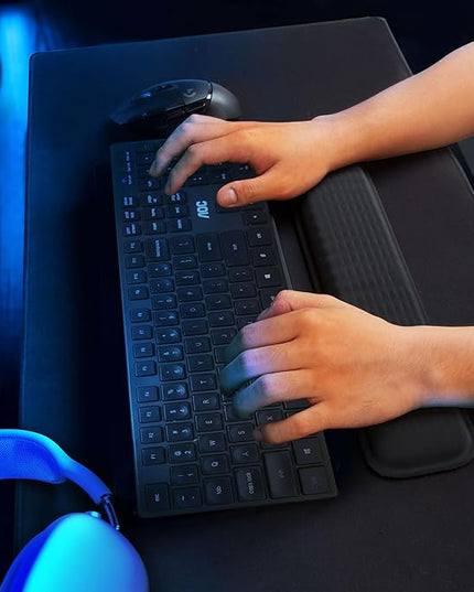 MEKASS Keyboard Wrist Rest - Soft Memory Foam Wrist Support for Long Hours of Work, Gaming, Studying (Light Gray)