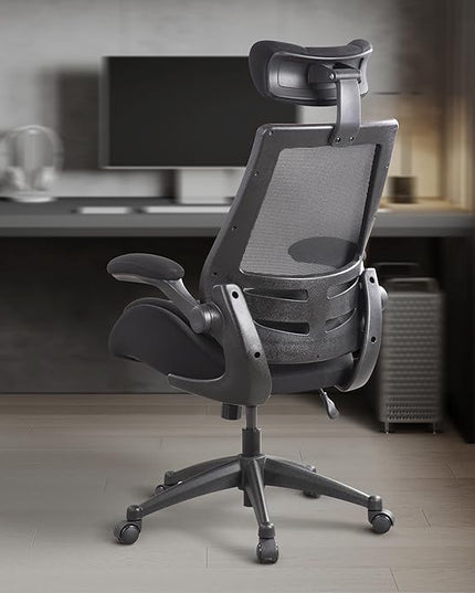 BOLISS 400lbs High Back Ergonomic Mesh Computer Office Desk Chair with Super Soft Adjustable Arms Molded Foam Double Seat Cushion Lumbar Support(Black)
