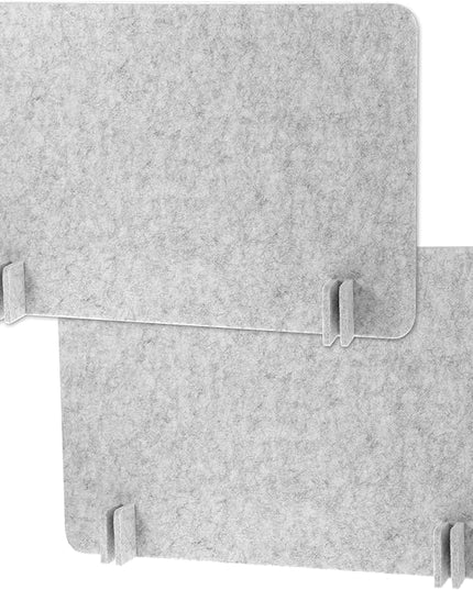 2 Pcs Acoustic Desk Divider Desk Partition, 24" x 18" Freestanding Desk Privacy Panel Lightweight Soundproof Partition with Support Feet for Office Home Use (Silver Gray)