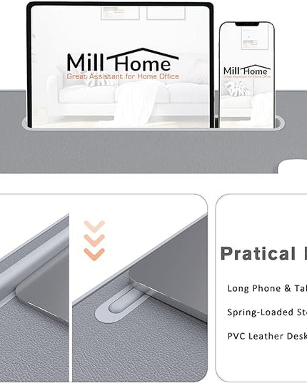 Millhome Lap Desk | Portable Laptop Desk – Fits Up to 17.3" Laptops – Detachable & Washable Cushion, Phone Holder, Device Ledge – for Writing, Working, Reading on Bed, Couch, Sofa, Floor – Black Skull