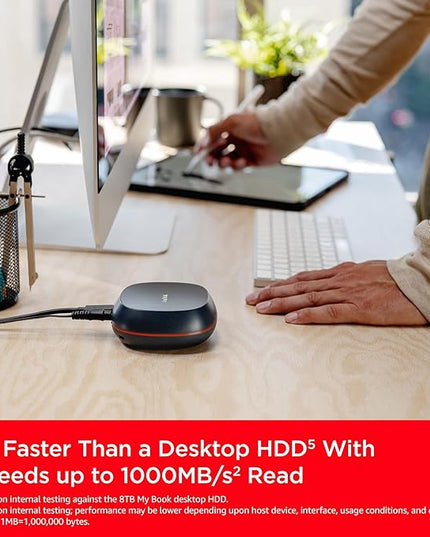SanDisk 4TB Desk Drive SSD – Desktop External Solid State Drive, Up to 1000MB/s, USB-C, USB 3.2 Gen 2 - SDSSDT40-4T00-NA25