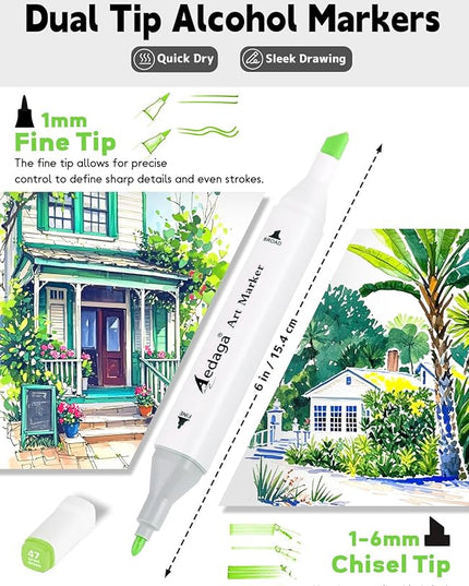 280 Colors Alcohol Markers with Free App, Dual Tip Art Markers with Kickstand Case for Artists Adults,Alcohol Based Marker for Coloring Painting Sketching and Drawing, Great Gift