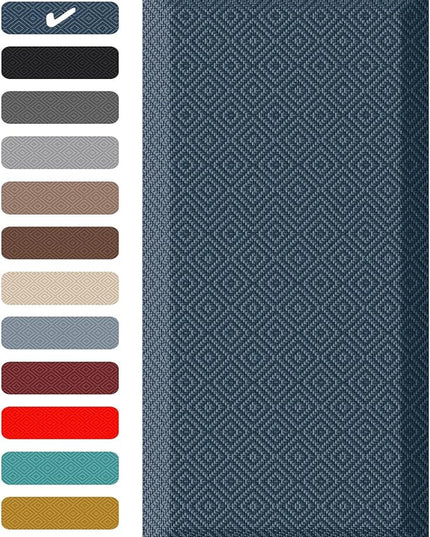 Ophanie Kitchen Mats for Floor, 3/4 Inch Thick Kitchen Rugs, 24'' x 70'' Anti Fatigue Standing Cushioned Mat, Waterproof,Comfort Ergonomic Mat for Office, Home, Sink, Blue Non-Slip Bottom