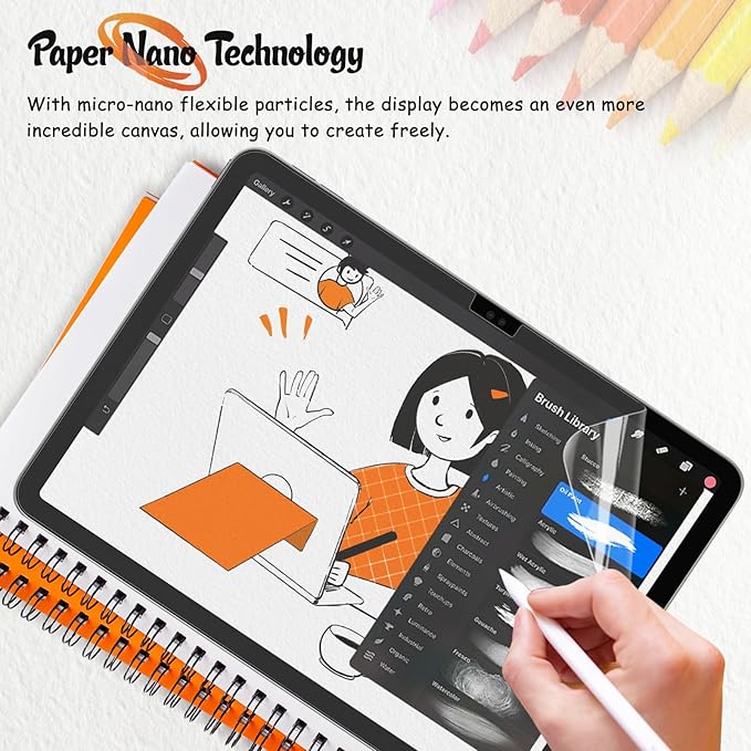 KCT 2 Pack Paperfeel Screen Protector Compatible with iPad A16 11th Generation 2025 11 inch/iPad 10th Generation 2022 10.9 inch & iPad Air 11 inch M3 2025 & M2 2024, Write as Real Paper, Anti Glare