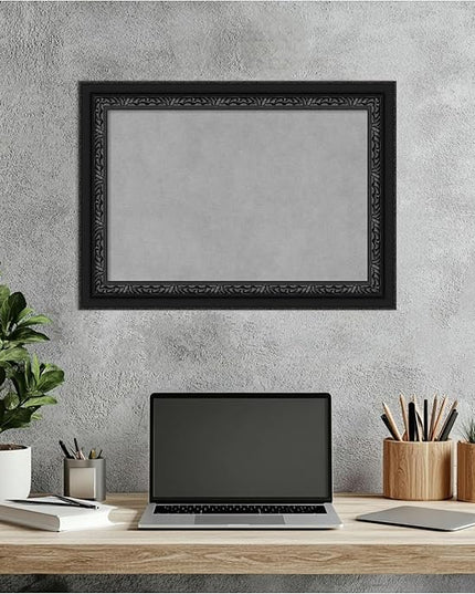 Amanti Art Black Framed Magnetic Board 16x22 Small Vision Board for use with Magnets, 100% Metal Sheet to Display Items as Office Decor or for Home Organization in mudroom, Kitchen or Kids Room