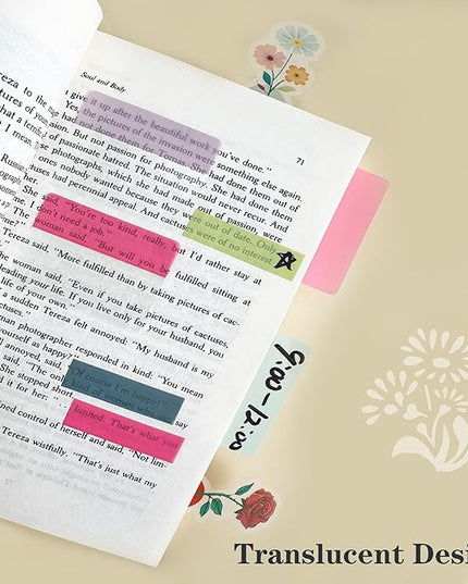 ELII 300 PCS Sticky Index Tabs 2 Inch Book Tabs,Clear Sticky Notes for Pages Notebooks File Tabs Self Adhesive