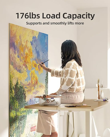 INNOVAR Electric Standing Desk, Adjustable Height Stand up Desks, 63 x 24 Inches Sit Stand up Desk for Home Office Computing, 3-Preset Memory Height Ergonomic Rising Desks, Nature