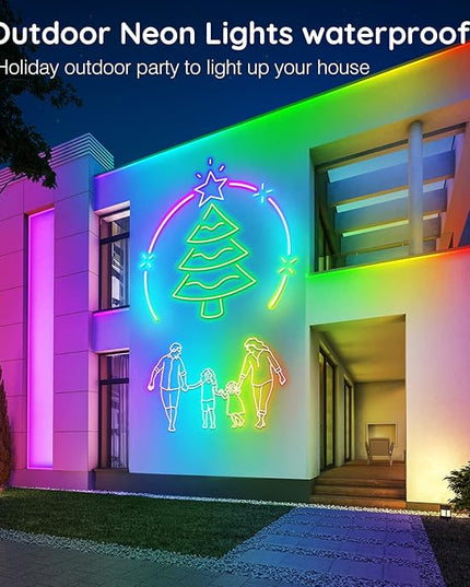 150Ft Neon Rope Lights,Flexible Led Rope Lights Control with App/Remote,Multiple Modes Light,IP65 Outdoor RGB Led Light Waterproof (150Ft Neon Rope Lights)
