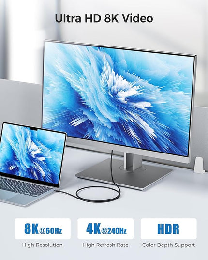 Cable Matters [Intel Certified] 40Gbps Thunderbolt 4 Cable 3.3ft with 8K Video and 240W Charging - 1m, Compatible with USB4, Thunderbolt 3 Cable and USB-C