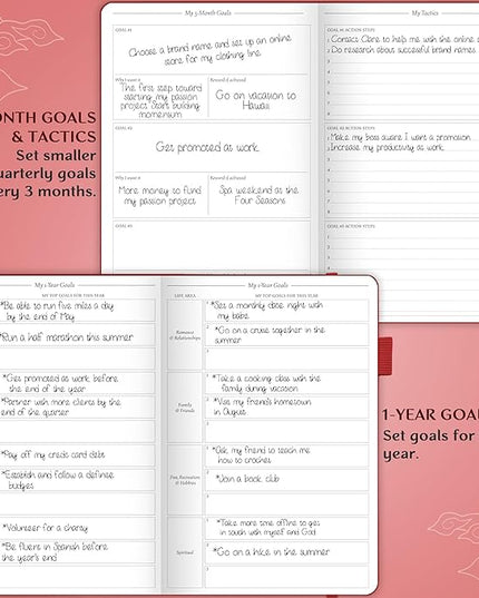 Legend Planner Hourly Schedule Edition – Deluxe Weekly & Daily Organizer with Time Slots. Time Management Appointment Book Journal for Work & Personal Life, Undated, A5 Hardcover – Wine Red, Gold Foil