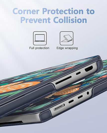 May Chen Case for MacBook Pro 14 inch, A2442 A2779 A2918 A2992 A3401 A3185 A3112 A3434, M1 M2 M3 M4 M5 Chip (2021-2025 Release), Plastic Hard Shell Case with Keyboard Cover, Butterflies & Flowers