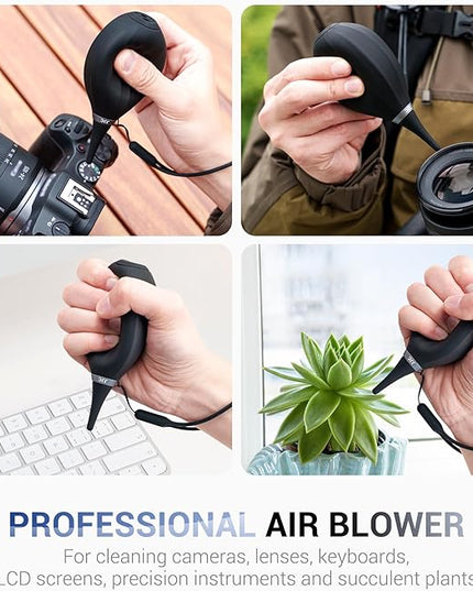 [Upgraded Version] Soft Tip Silicone Camera Dust Blower Lens Air Blower with Cleaning Cloth,Camera Lens Cleaner Air Blower for Sensor LCD Keyboards Alcohol Ink Printing,Dust Blower Replace Canned Air