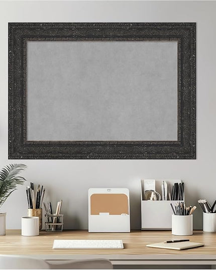 Amanti Art Black Framed Magnetic Board 21x29 Medium Vision Board for use with Magnets, 100% Metal Sheet to Display Items as Office Decor or for Home Organization in mudroom, Kitchen or Kids Room