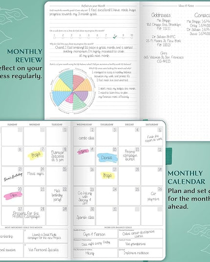 Legend Planner Hourly Schedule Edition – Deluxe Weekly & Daily Organizer with Time Slots. Time Management Appointment Book Journal for Work & Personal Life, Undated, A5 Hardcover – Viridian Green