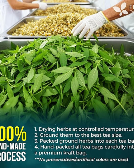 FreshDrinkUS, Tulsi Sleep Tea Bags | 135 Tea Bags | Herbal Blend with Tulsi Holy Basil, Chamomile, Gotu Kola, Ashwagandha & Peppermint | Naturally Caffeine-Free, Relaxing Evening Herbal Tea. Vegan