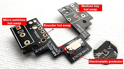 Hot-Swap Micro Switch PCB Kit for Logitech G Pro Wireless GPW Mice – ENIG Gold Pads, 6-Claw Clamps | Fix Double-Click & Customize Clicks