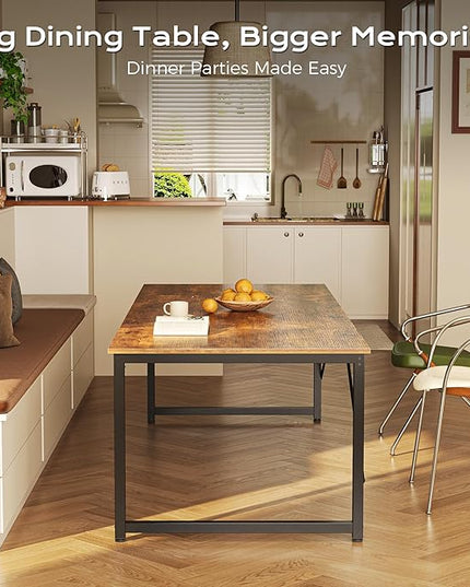 PRAISUN 78.7 X 29.5 Inch Computer Desk with Deeper Desktop, Long Gaming Office Writing Work Desk for Home Office, Study, Bedroom, Work from Home, Metal Frame, Rustic Brown