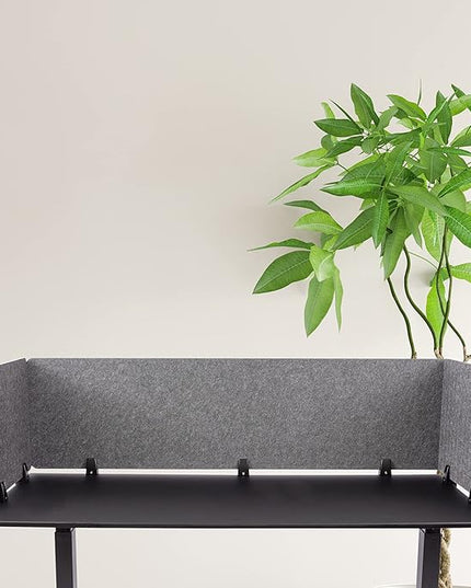 ReFocus™ Raw Clamp-On Acoustic Desk Divider – Reduce Noise and Visual Distractions with This Lightweight Desk Mounted Privacy Panel (Castle Gray, 59" x 16", 23.6" x 16", & 23.6" x 16")