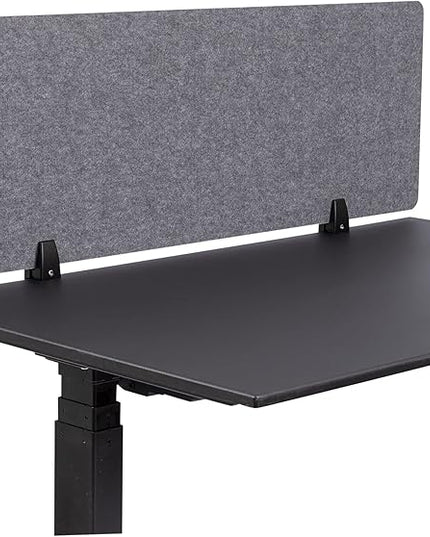 Stand Up Desk Store ReFocus Raw Clamp-On Acoustic Desk Divider Mounted Privacy Panel to Reduce Noise and Visual Distractions (Castle Gray, 47.25" x 16")
