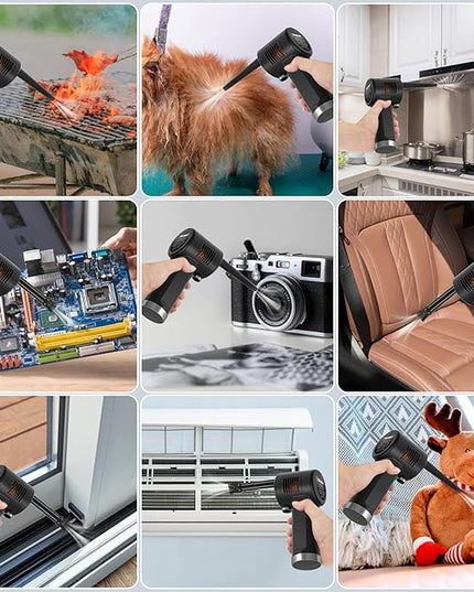 Air Duster, Handheld Cordless Air Duster, Air Blower Rechargeable, Electric Compressed air Gun Battery Operation, for Cleaning Computer Keyboard Camera Lego Toys.