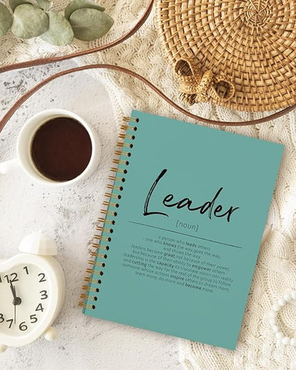 OXW Green Meeting Notebooks for Work, Leadership Gifts Office Work Notebook Journal for Writing Note Taking, Thank You Appreciation Gifts for Women Men Leader Mentor Boss Manager Principal, 5.5"x8.3"