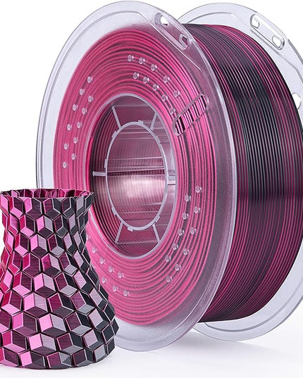 ELEGOO Silk PLA Filament 1.75mm Dual Color Black Red 1KG, Shiny 3D Printer Filament Dimensional Accuracy +/- 0.05mm, 1kg Spool(2.2lbs) Fits for Most FDM 3D Printers