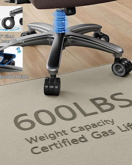Big and Tall Office Chair with 5D Arms, 600lbs Fabric & PU Leather Heavy Duty Desk Chair, Adjustable Lumbar Support & Height, Tilt Function, High Back Ergonomic Executive Computer Chair
