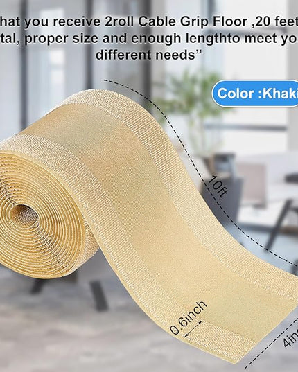 WILLBOND Carpet Cord Cover Cable Protector Floor Cover Cable Protector Management Only for Commercial Office Carpet(9.84 ft,Khaki)