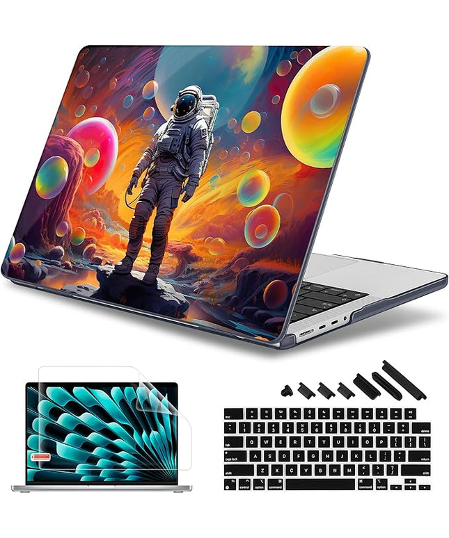 May Chen Case for MacBook Pro 14 inch, Models A2442 A2779 A2918 A2992 A3401 A3185 A3112 A3434, M1 M2 M3 M4 M5 Chip (2021-2025 Release), Plastic Hard Shell Case with Keyboard Cover, Astronaut