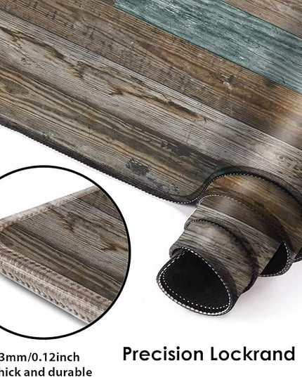 Galdas Gaming Mouse Pad Vintage Wood Grain Pattern XXL XL Large Mouse Pad Mat Long Extended Mousepad Desk Pad Non-Slip Rubber Mice Pads Stitched Edges Thin Pad (31.5x11.8x0.12Inch)
