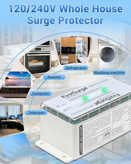 FS140 Surge Protector Whole House, 140,000 Amps Whole Home Surge Protective Device with Lightning Protection, 120/240V Surge Protector