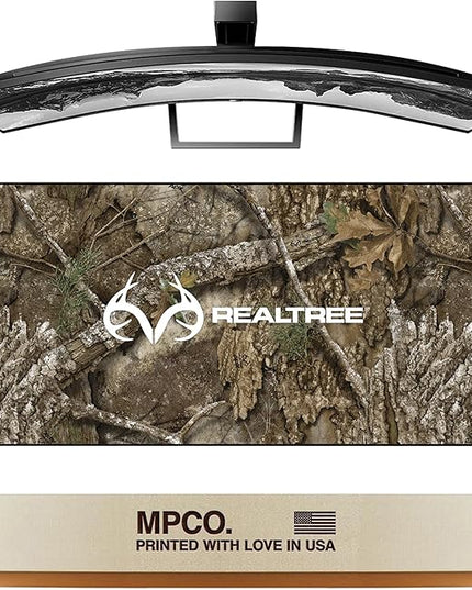 MPCO. Original Large Gaming Desk Mat – 36" x 17" Aeroglyde Real Tree APX – with Logo Full Desk Mouse Pad for Smooth Precision – Non-Slip, Washable Extra-Large PC Mouse Pad for Gaming Sessions