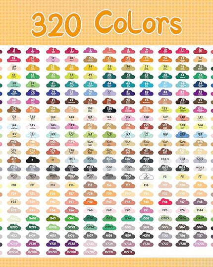 320 Colors Alcohol Markers with APP, Dual Tip Art Marker for Adults Coloring Books, Alcohol Based Illustration Markers Set for Adult Artist Drawing Sketching Painting Lettering Cards