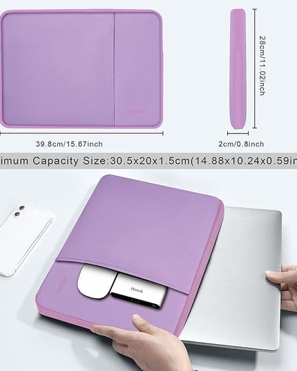 Hseok Laptop Case 15.6 Inch Sleeve, Shockproof Protective Water Repellent with Accessory Pocket,Compatible with Mac Pro 16 inch 2025-2019, Sleeve Bag for Most 15 15.6 16 Notebooks,Purple