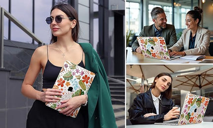 DONGKE Compatible with MacBook Pro 13 inch Case 2024 2023-2020 Release A2338 M2/M1 A2251 A2289 with Retina Display & Touch ID, Plastic Hard Shell & Keyboard Cover & Screen Film - Tropical Florals