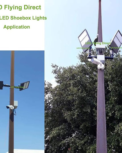 480V 300W LED Shoebox Street Light, 42000LM LED Area Pole Fixture for Parking Lot, IP65 Outdoor Commercial Area Road Light 5000K DLC UL Certified