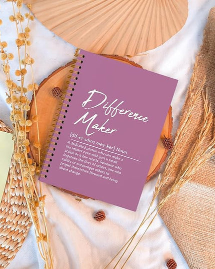 OXW Purple Notebooks for Work, Difference Maker Gift Meeting Notebook Journal for Writing, Employee Appreciation Gifts, Thank You Gifts for Women Men Leader Mentor Boss Manager, 5.5"x8.3"