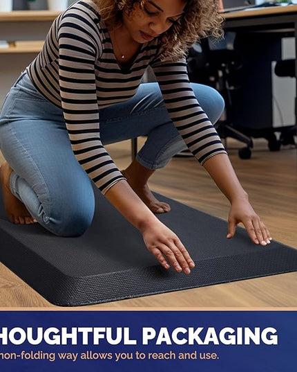FEATOL Anti Fatigue Mat for Standing, 9/10 Extra Thick Ergonomic Standing Desk Mat, Comfort & Durable Memory Foam Standing Mat at Home,Office All Day (20" x 32", Black,4PC)