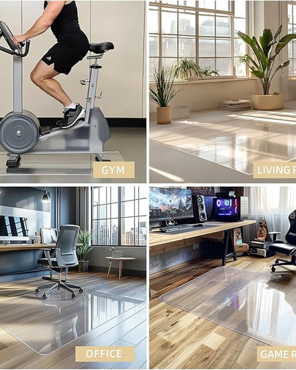 Chair Mat for Hardwood Floor, 1/5" Thick 48x36 inches Floor Mat Protector for Office Chair, Clear Thicken Pattern Rectangle Floors Protector