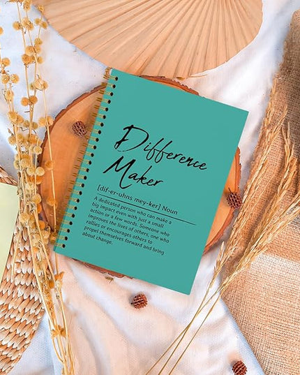 OXW Green Meeting Notebooks for Work, Difference Maker Gift Office Work Notebook Journal for Writing Note Taking, Thank You Gifts for Women Men Leader Boss Mentor Manager Principal, 5.5"x8.3"