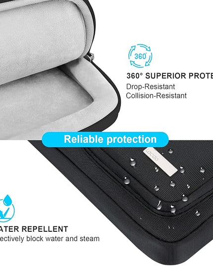 Lacdo 360° Protective Laptop Shoulder Bag, 15-15.6 inch Laptop Sleeve Case for Acer HP Lenovo Dell ASUS Laptop, Acer Aspire, HP Pavilion, Dell Inspiron, Lenovo IdeaPad,ASUS ZenBook Computer Bag, Black