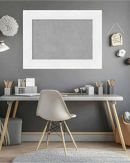 Amanti Art White Framed Magnetic Board 23x31 Medium Vision Board for use with Magnets, 100% Metal Sheet to Display Items as Office Decor or for Home Organization in mudroom, Kitchen or Kids Room
