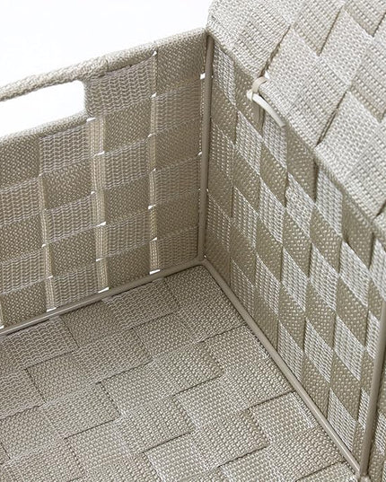 Sorbus Set of 3 Storage Baskets for Organizing with Lid – Mesh Hand-Woven Baskets for Closet, Shelf & Home Storage (Beige, Variety Pack)