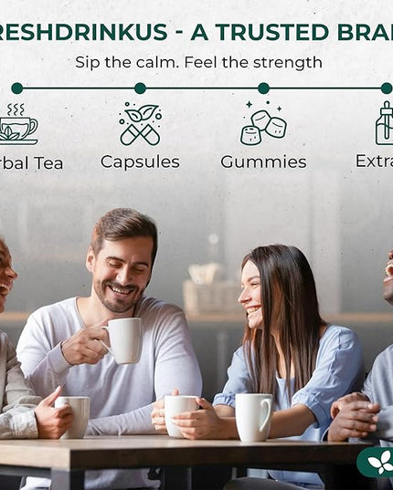 FreshDrinkUS, Lymphatic Drainage Tea | 30 Tea Bags | Herbal Tea Bags with Ginger, Dandelion Root, Burdock Root, Mullein, Calendula, Lemongrass, Rose, Licorice & Tulsi – Caffeine-Free Herbal Blend